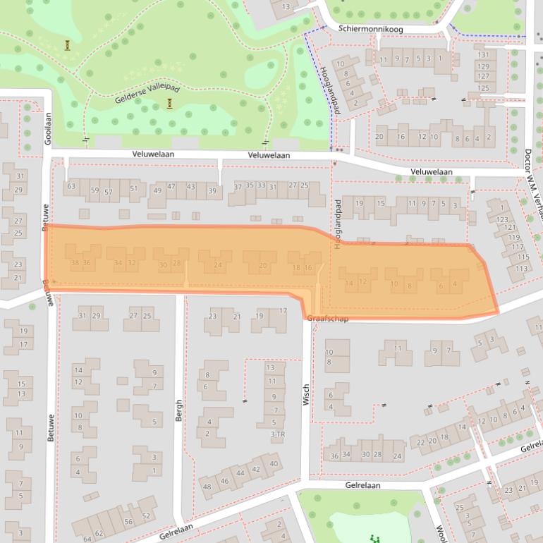 Kaart van postcodegebied 8302KM.