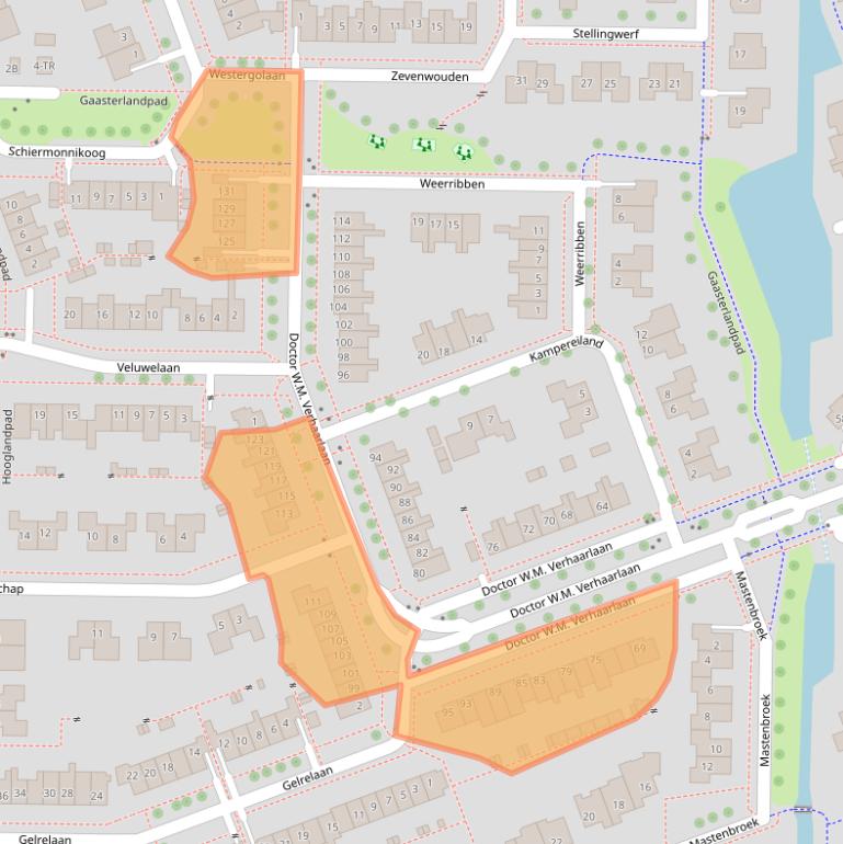 Kaart van postcodegebied 8302KS.