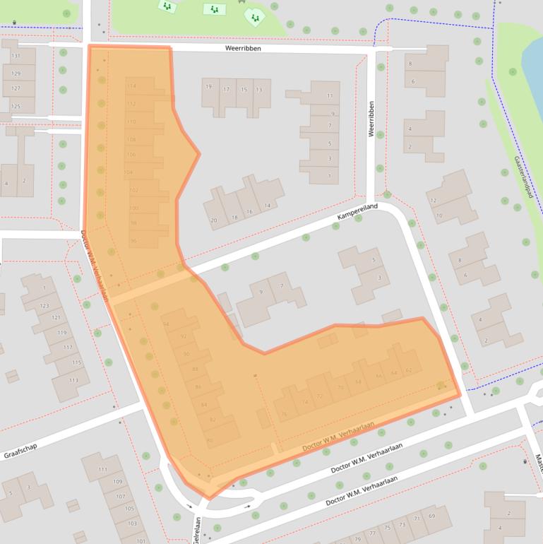 Kaart van postcodegebied 8302KT.