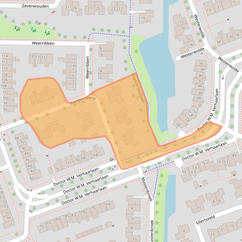 Kaart van postcodegebied 8302KV.
