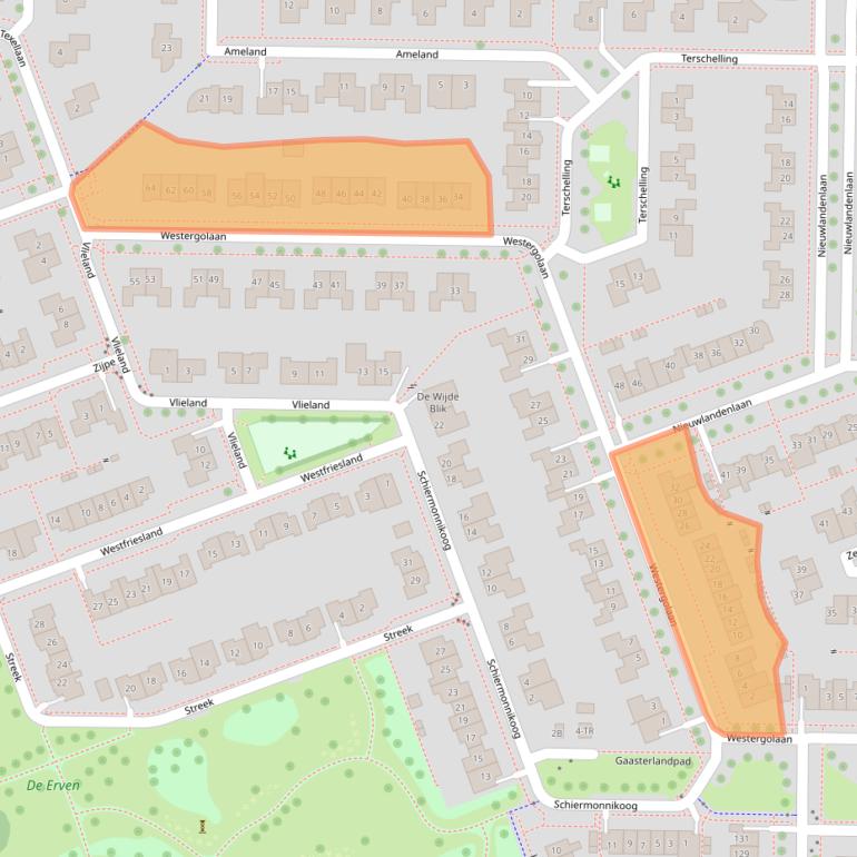 Kaart van postcodegebied 8302LD.