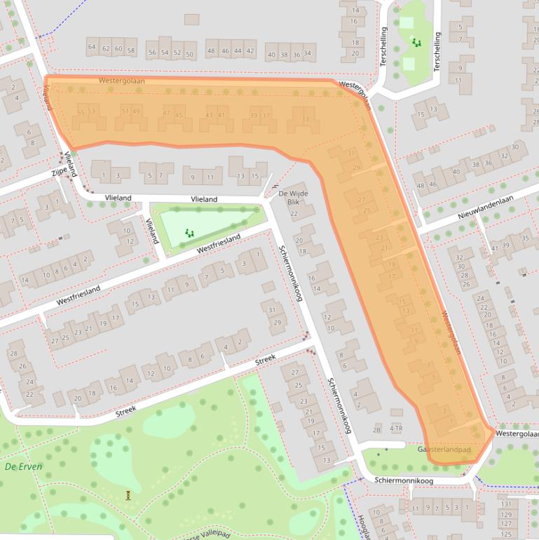 Kaart van postcodegebied 8302LE.