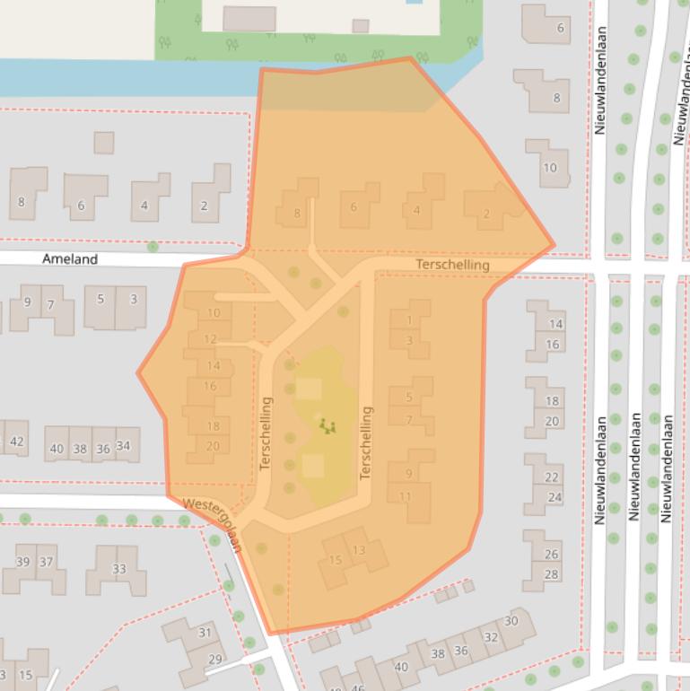 Kaart van postcodegebied 8302LT.