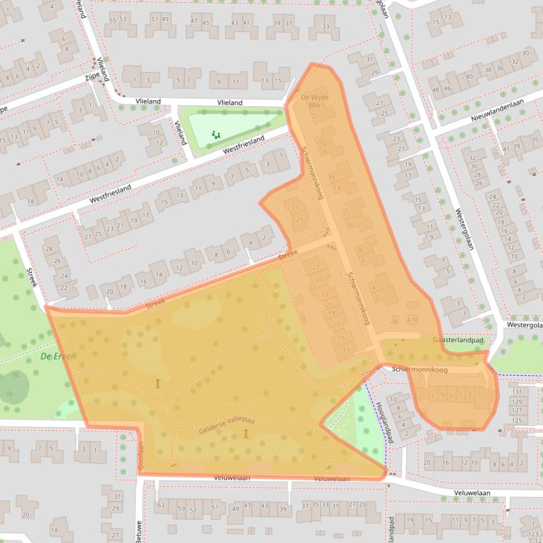 Kaart van postcodegebied 8302ME.