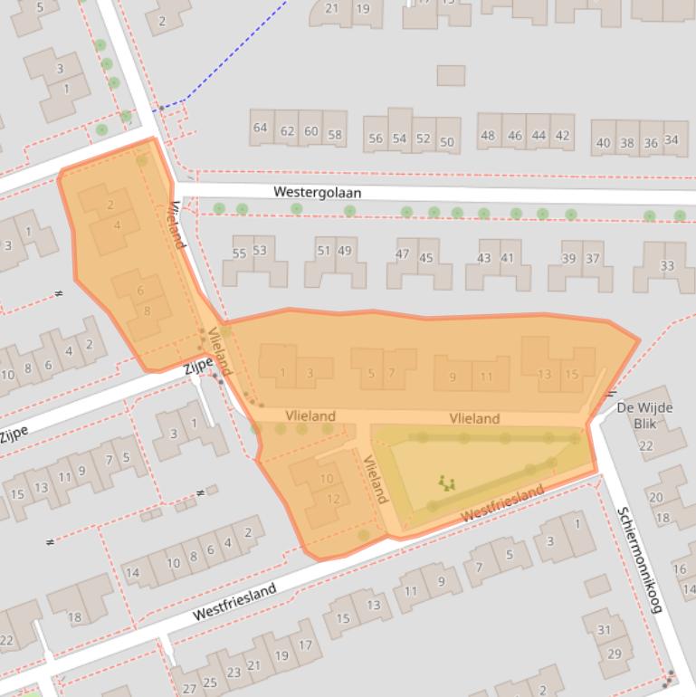Kaart van postcodegebied 8302MG.