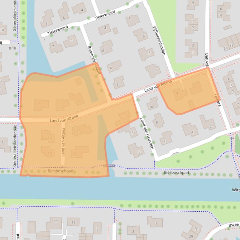 Kaart van postcodegebied 8302MK.