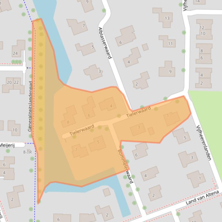 Kaart van postcodegebied 8302MN.