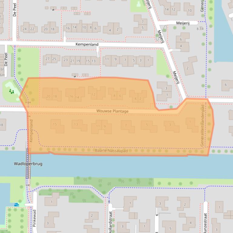 Kaart van postcodegebied 8302MS.