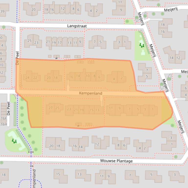 Kaart van postcodegebied 8302MT.