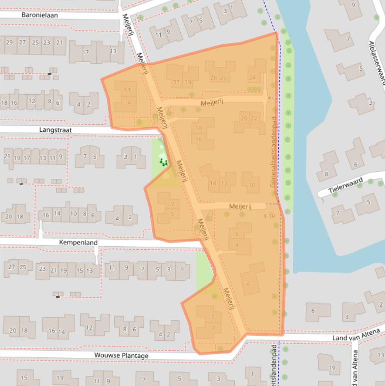 Kaart van postcodegebied 8302MV.