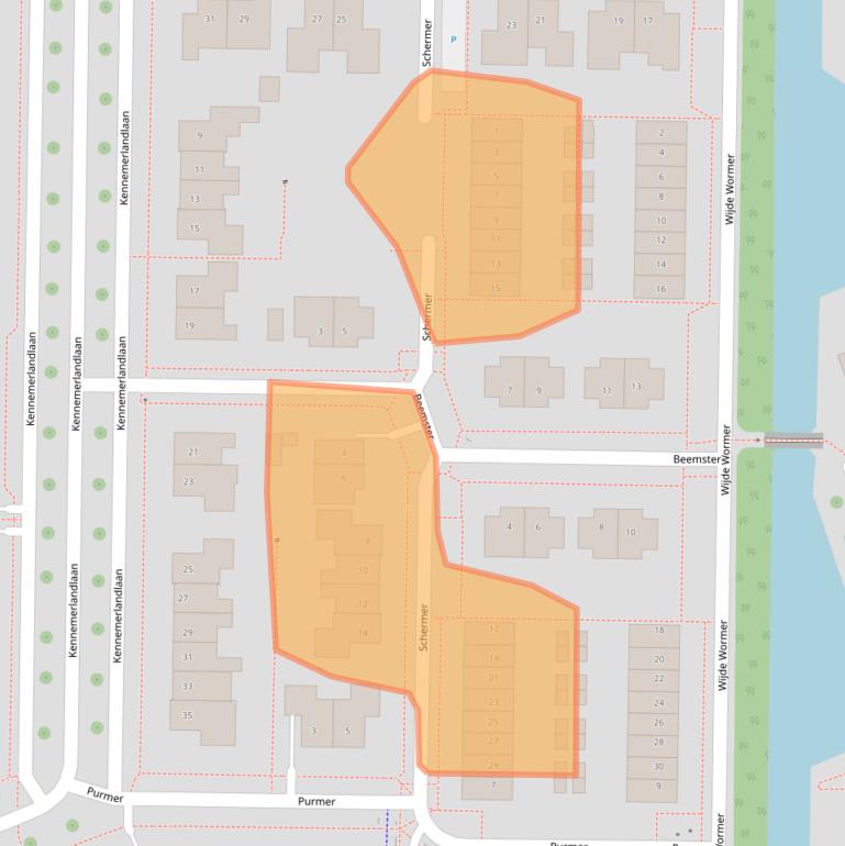 Kaart van postcodegebied 8302NG.