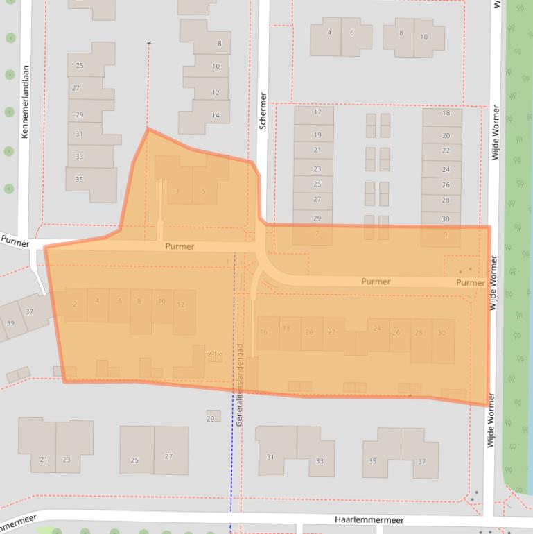 Kaart van postcodegebied 8302NJ.