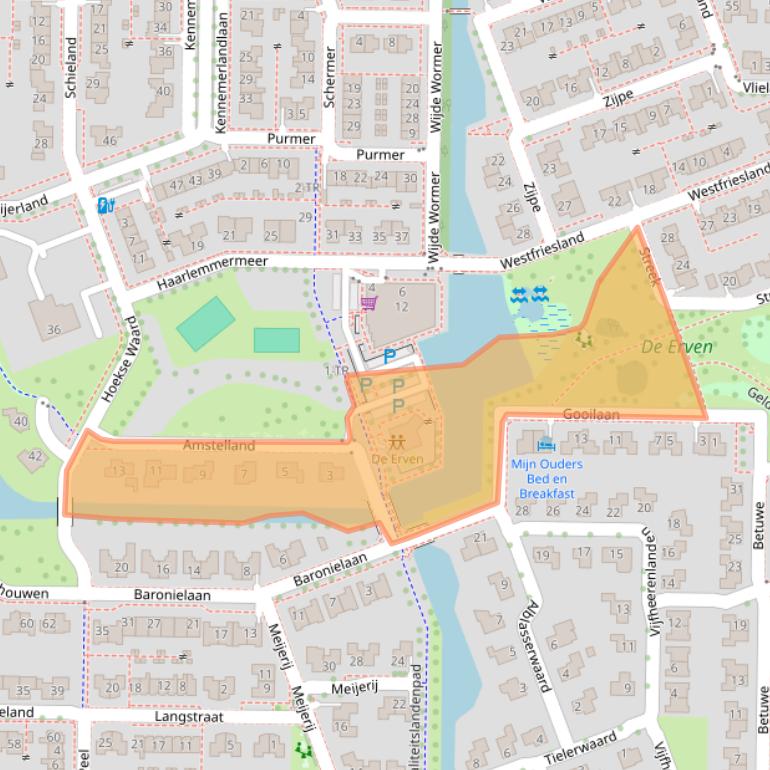 Kaart van postcodegebied 8302NM.
