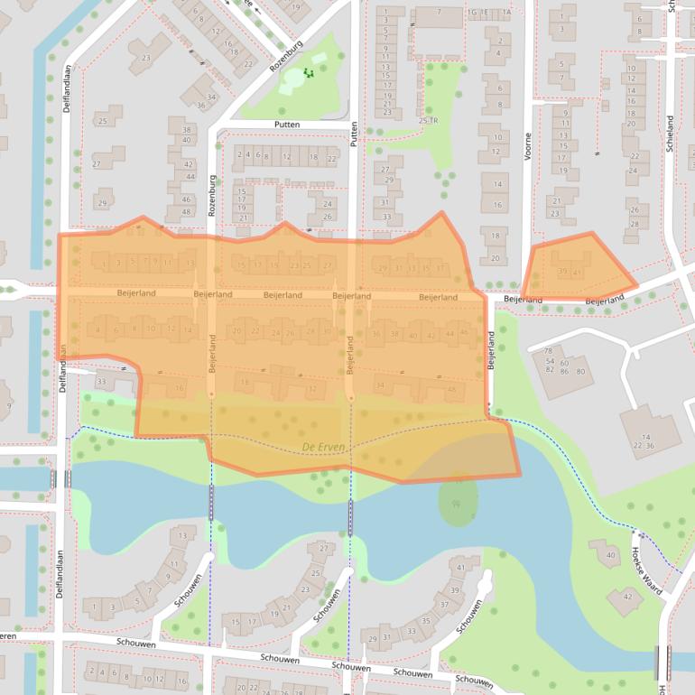 Kaart van postcodegebied 8302NS.