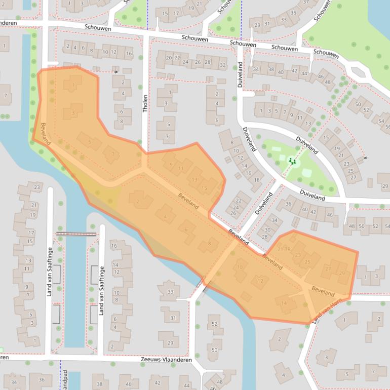 Kaart van postcodegebied 8302PB.