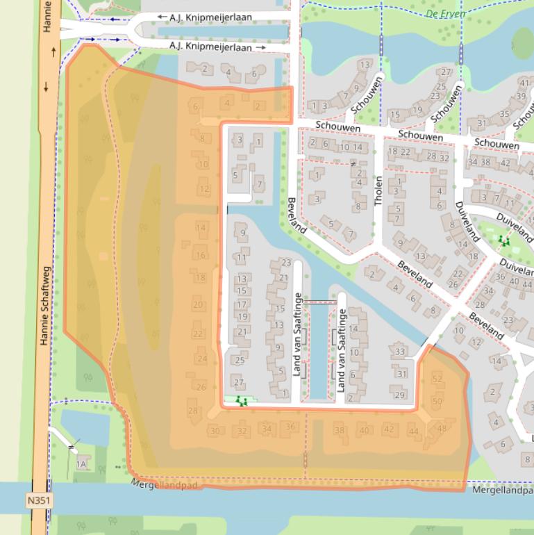 Kaart van postcodegebied 8302PC.
