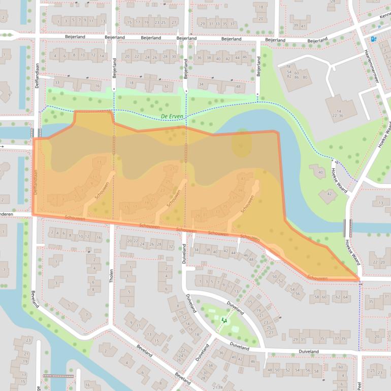 Kaart van postcodegebied 8302PG.