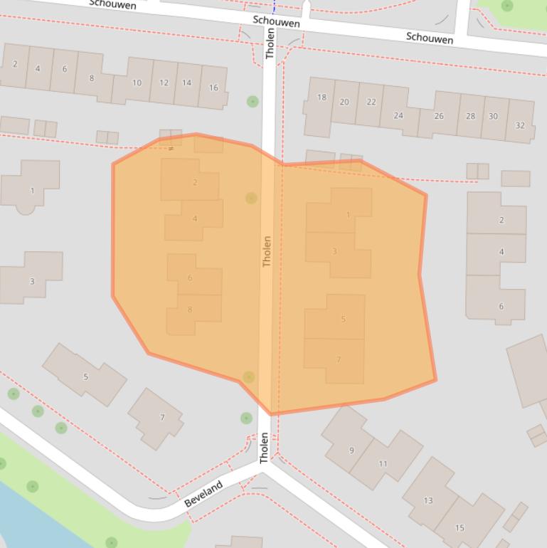 Kaart van postcodegebied 8302PJ.