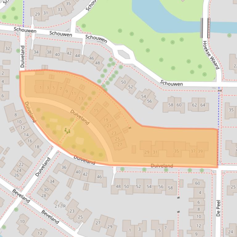 Kaart van postcodegebied 8302PL.