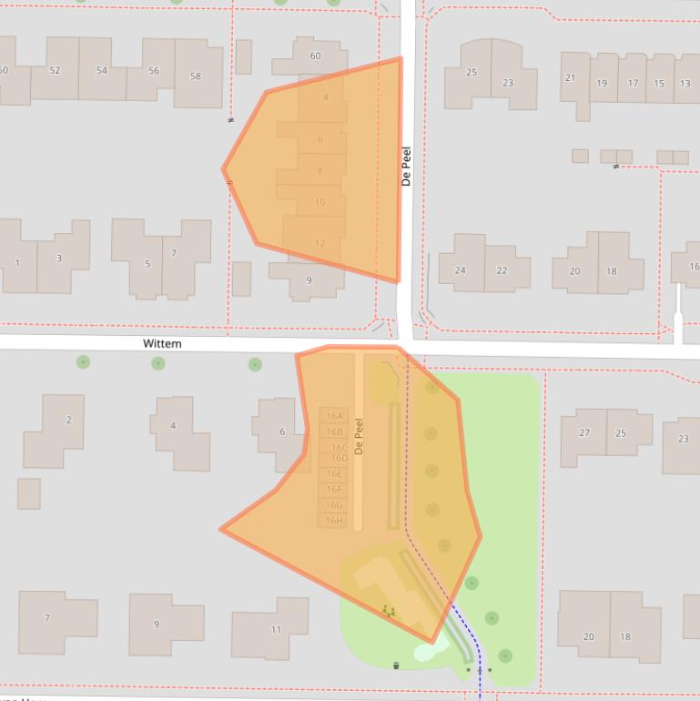 Kaart van postcodegebied 8302PP.
