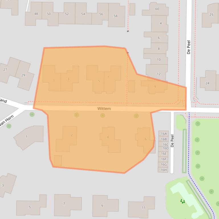 Kaart van postcodegebied 8302PS.