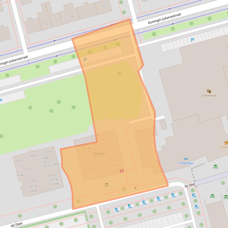 Kaart van postcodegebied 8302RA.