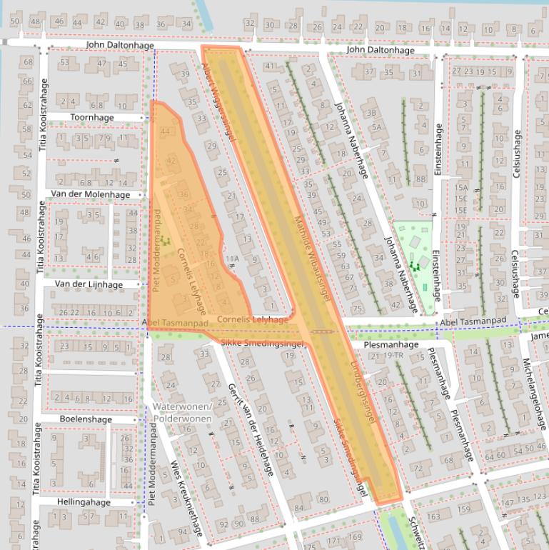 Kaart van postcodegebied 8302TB.