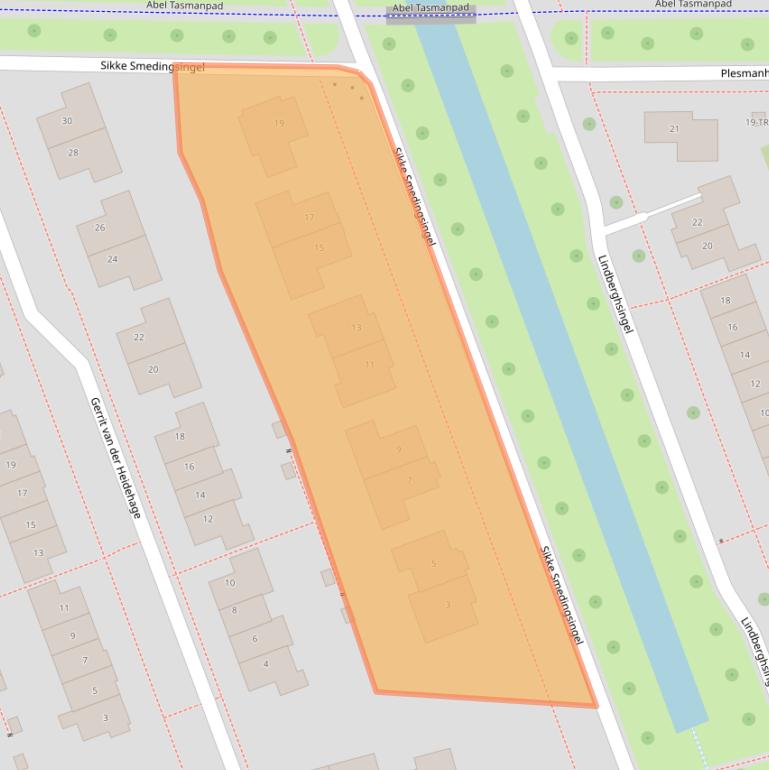 Kaart van postcodegebied 8302TD.