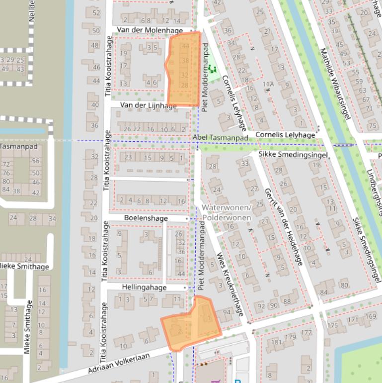 Kaart van postcodegebied 8302TH.