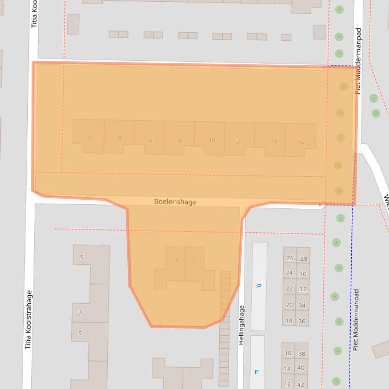 Kaart van postcodegebied 8302TJ.