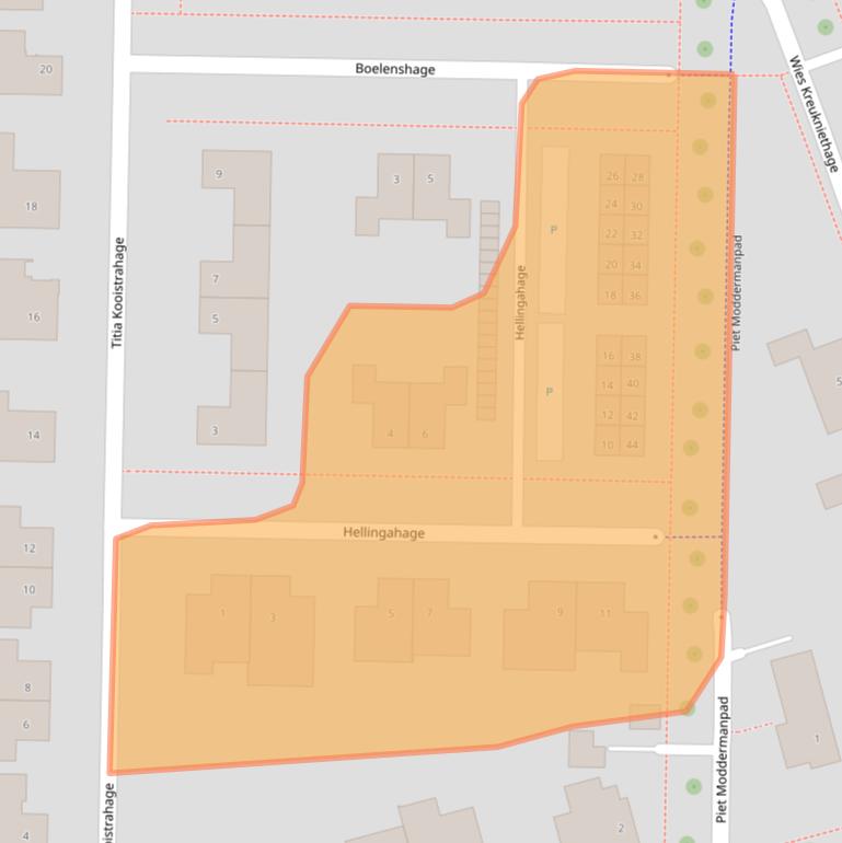 Kaart van postcodegebied 8302TK.