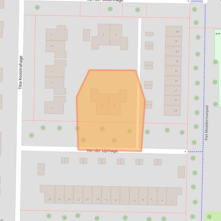 Kaart van postcodegebied 8302TL.