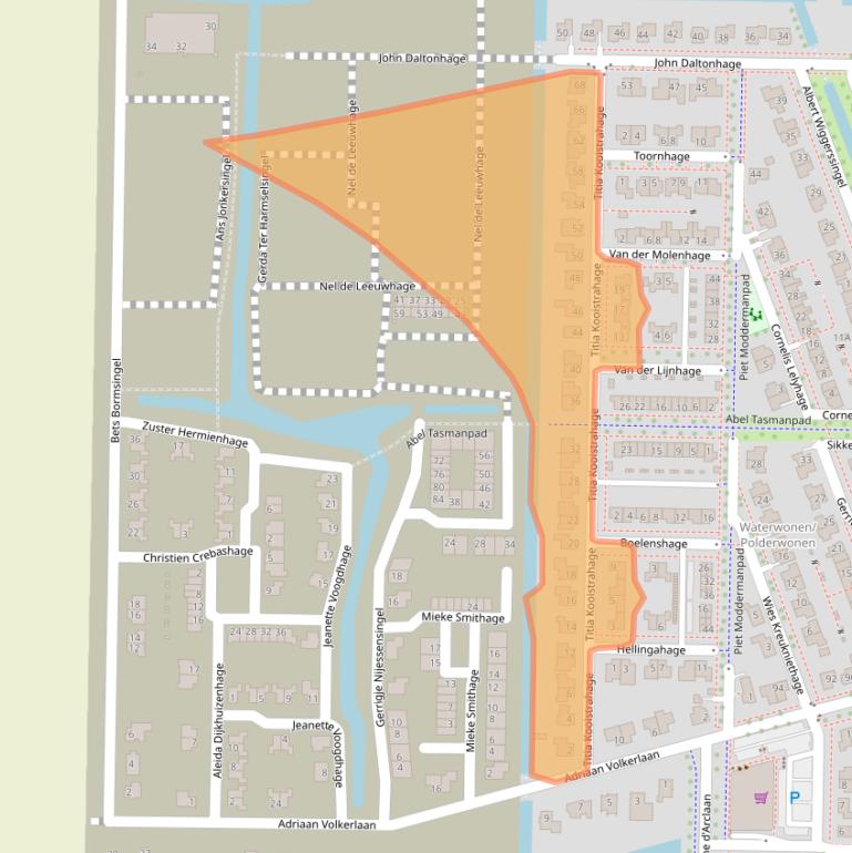 Kaart van postcodegebied 8302TR.