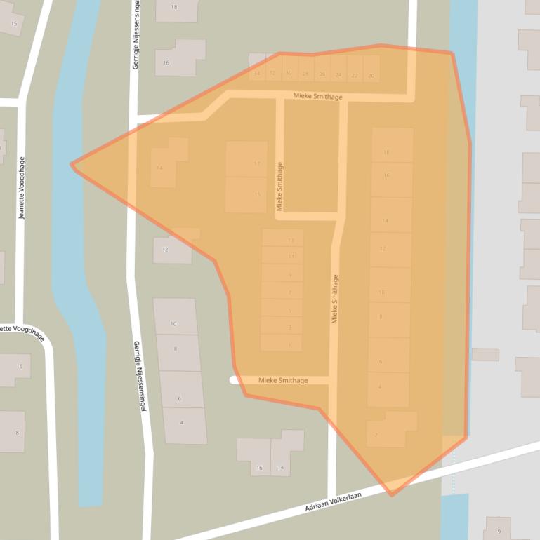 Kaart van postcodegebied 8302TT.