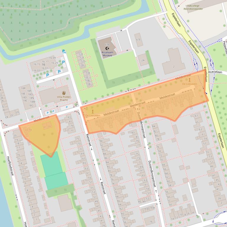 Kaart van postcodegebied 8302VA.