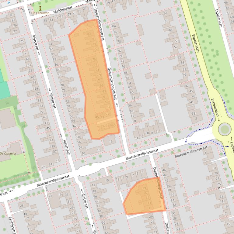 Kaart van postcodegebied 8302VD.