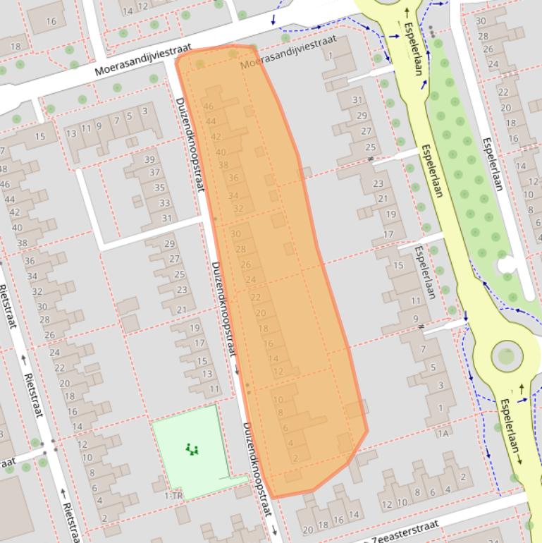 Kaart van postcodegebied 8302VE.