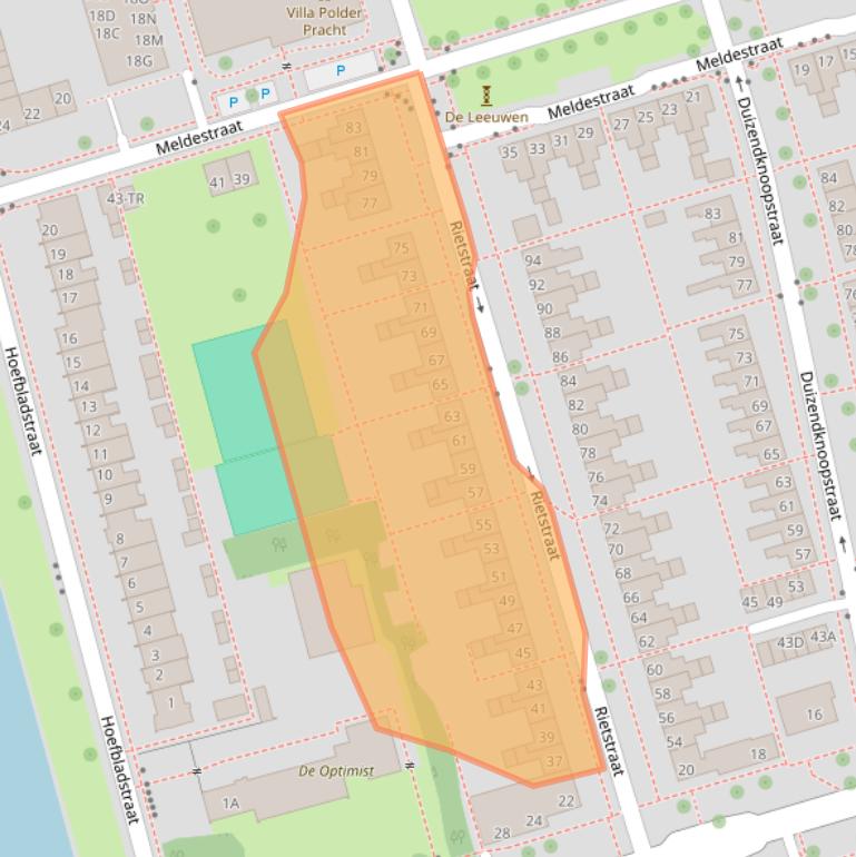 Kaart van postcodegebied 8302VJ.
