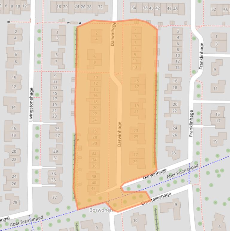 Kaart van postcodegebied 8302WE.