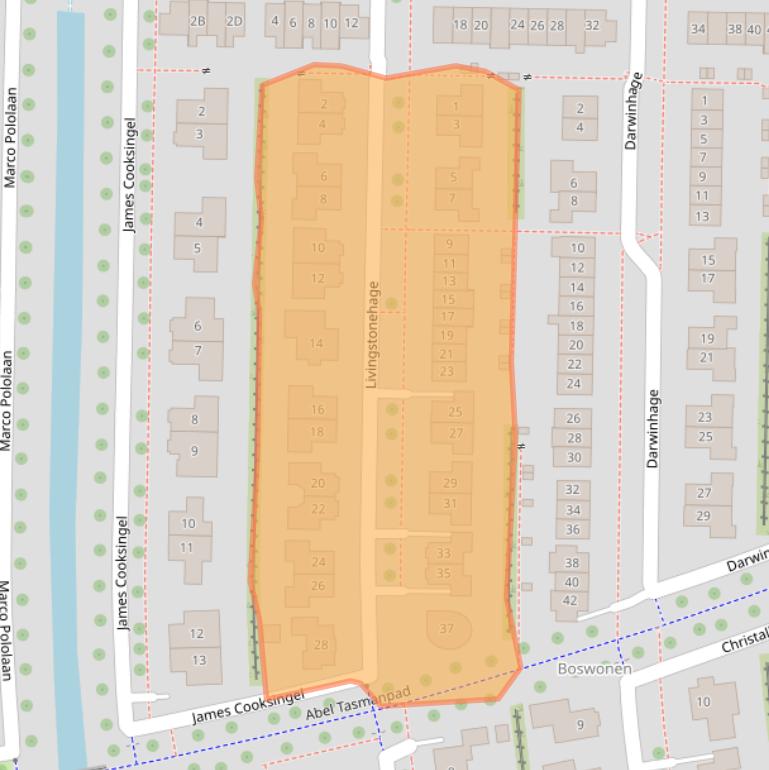 Kaart van postcodegebied 8302WG.