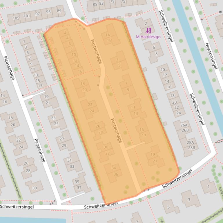Kaart van postcodegebied 8302ZK.