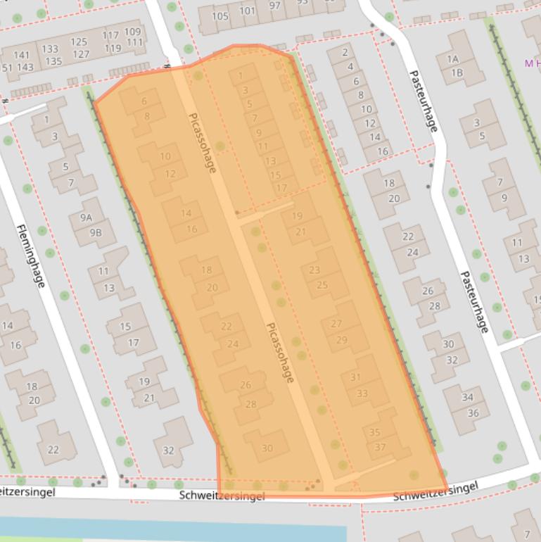 Kaart van postcodegebied 8302ZL.