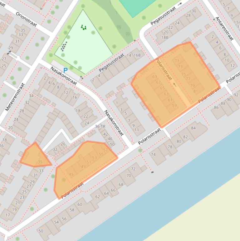 Kaart van postcodegebied 8303AD.