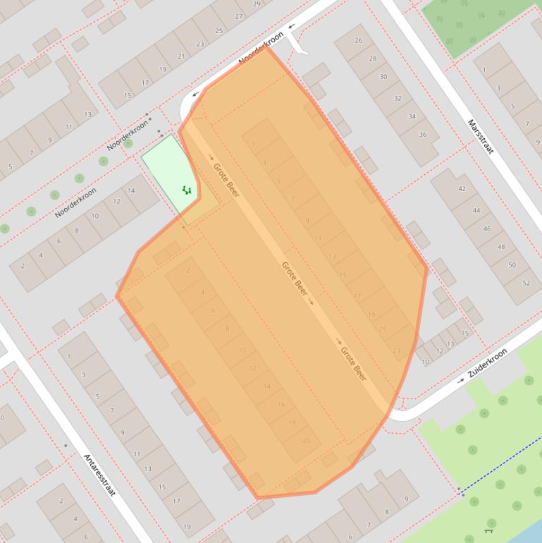 Kaart van postcodegebied 8303AK.