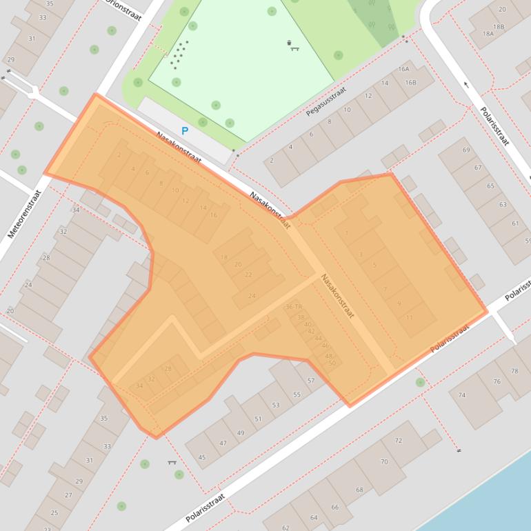 Kaart van postcodegebied 8303AS.