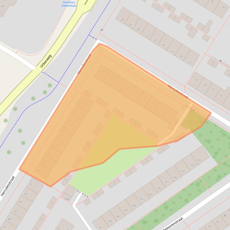 Kaart van postcodegebied 8303AW.