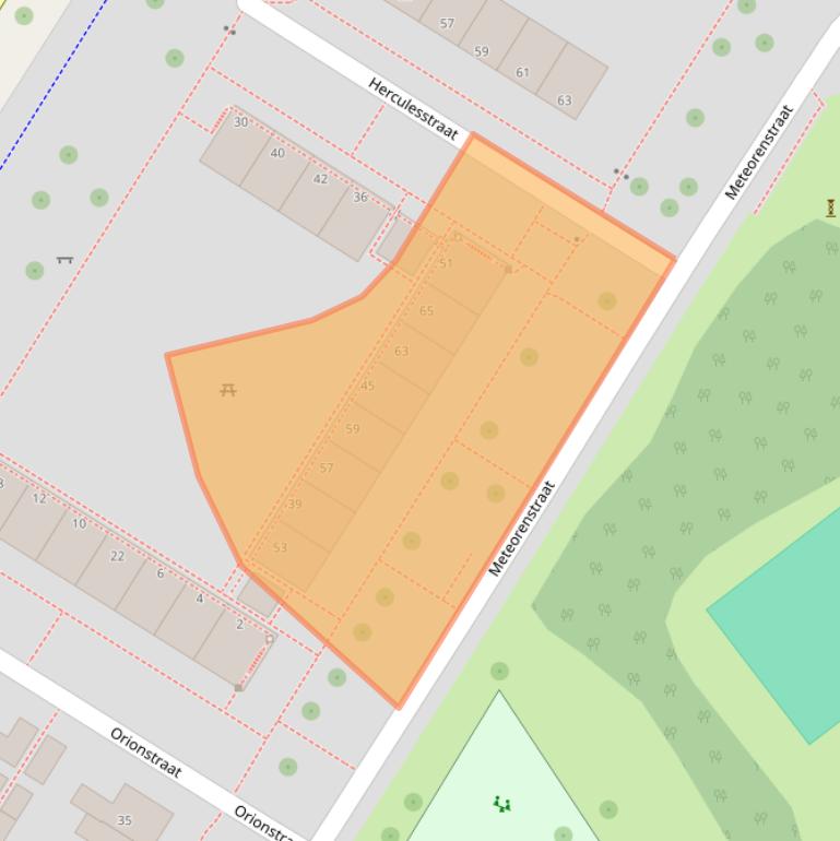 Kaart van postcodegebied 8303BD.