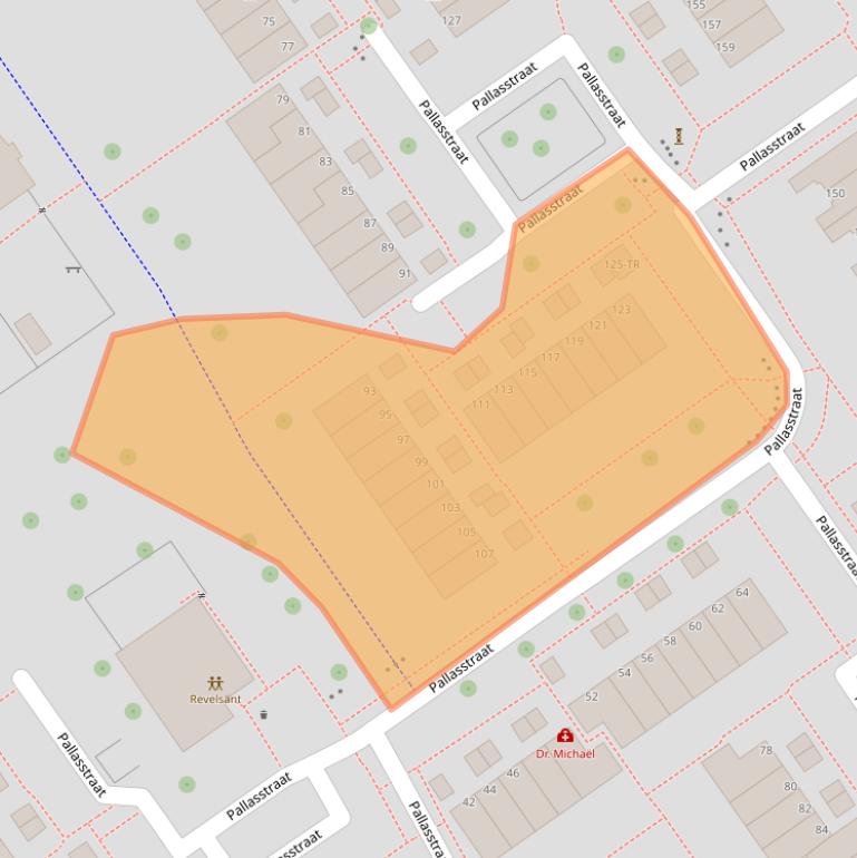 Kaart van postcodegebied 8303BK.