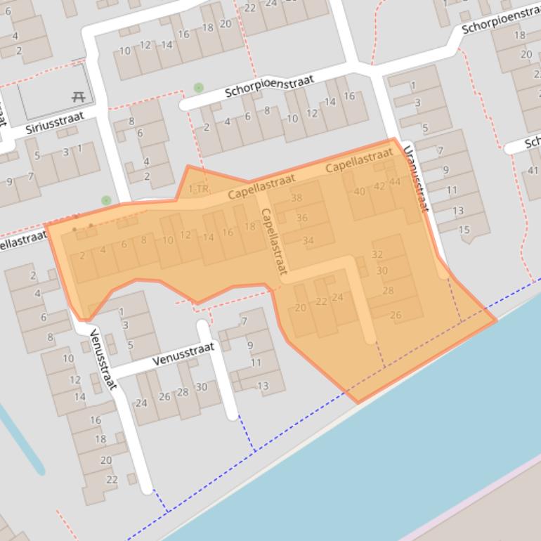 Kaart van postcodegebied 8303BS.