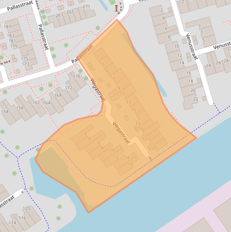 Kaart van postcodegebied 8303BV.